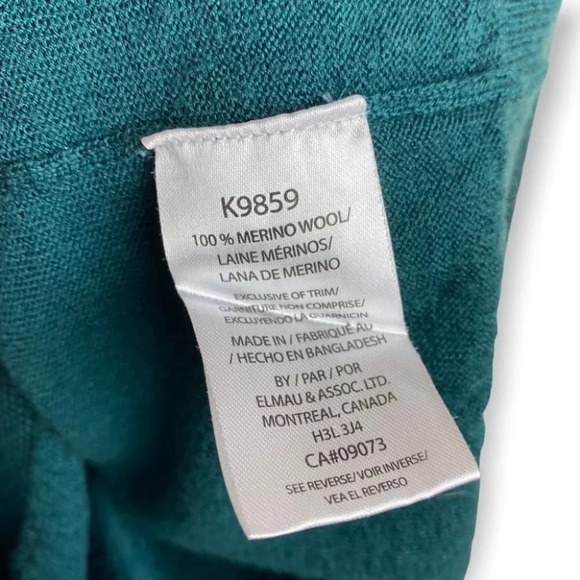 Kangol Mens  Green Merino Wool Long Sleeve Sweater - Picture 7 of 7